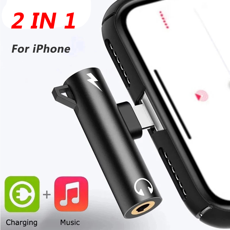 Wired Earphone Lightning - Rozgałęźnik adaptera 2 w 1 do