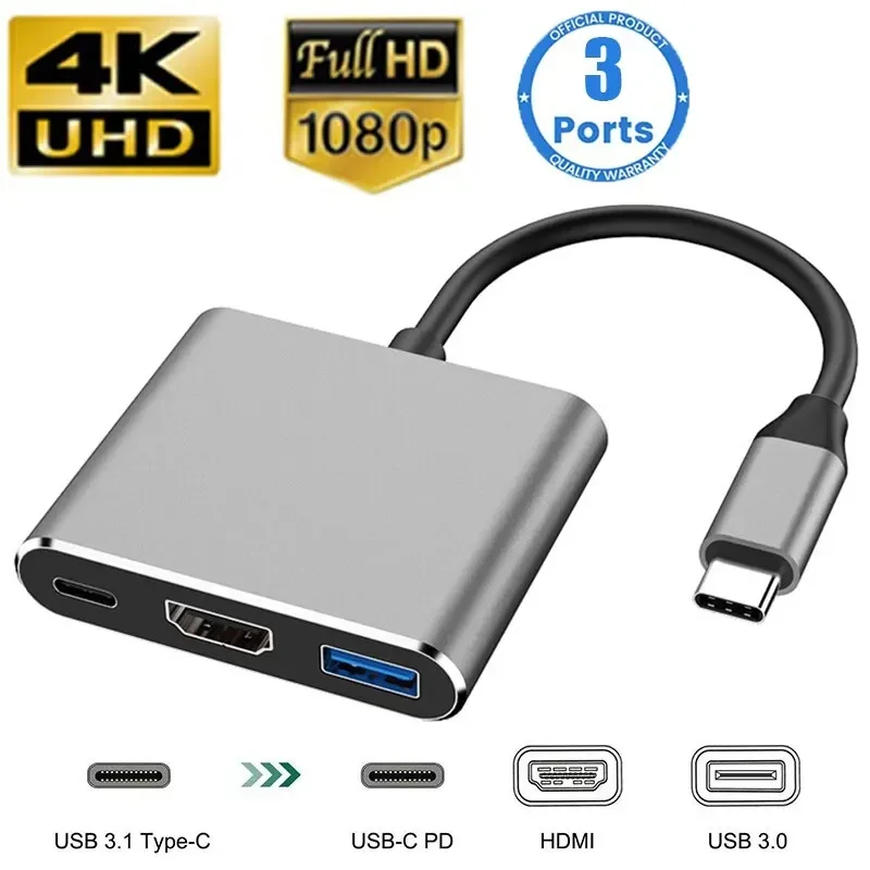 Usb Hub Type C - Adapter wieloportowy typu C 3 w